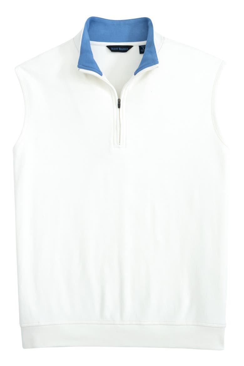 Pima Cotton Quarter Zip Vest, Main, color, WHITE