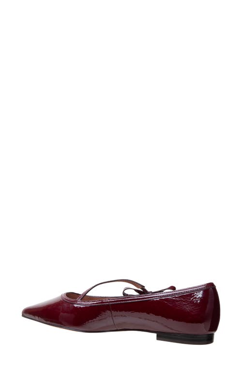 Linea Paolo Nuri Bow Pointed Toe Patent Flat In Burgundy