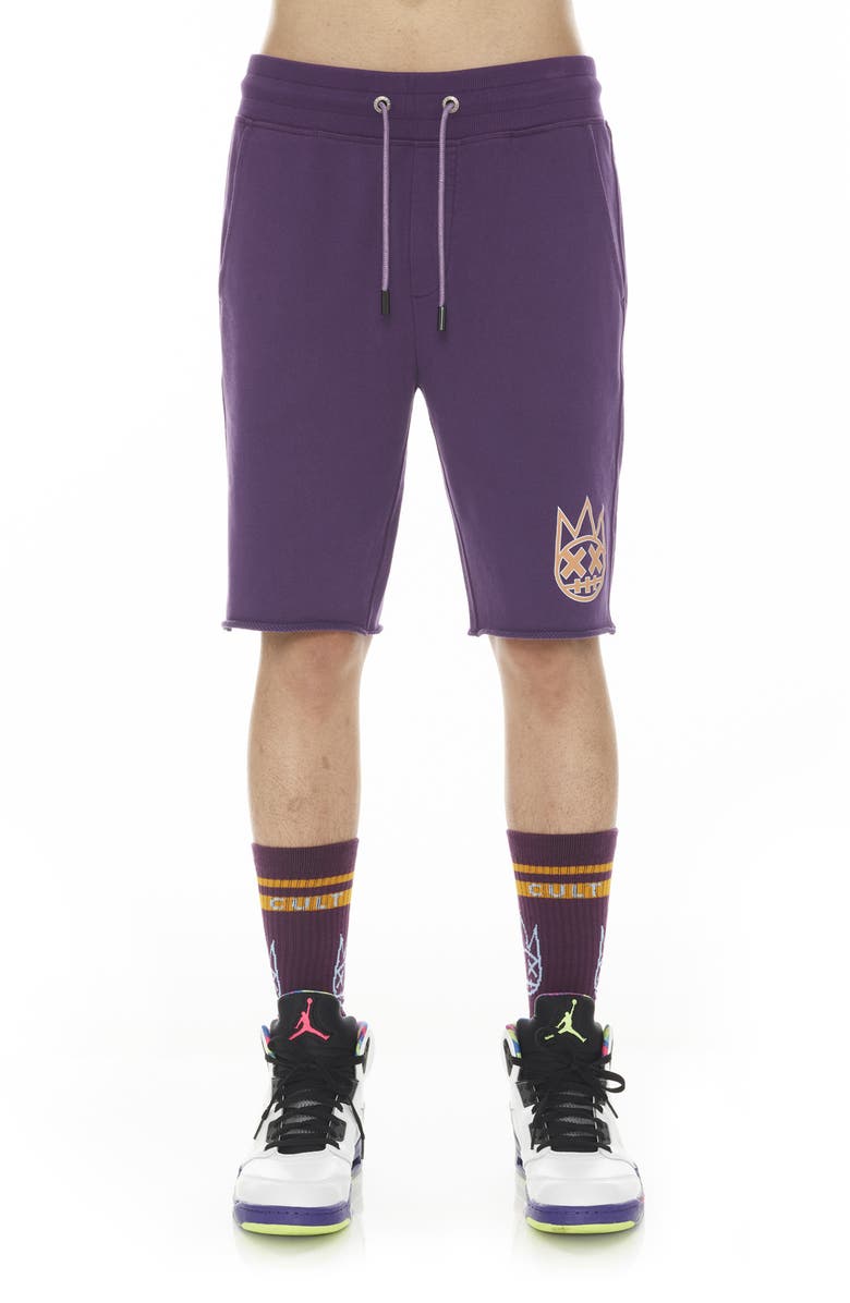Cult of Individuality Cutoff Sweat Shorts, Main, color, Acai