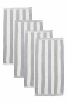 Woven & Weft 4-Pack Pastel Cabana Stripe Bath Towels