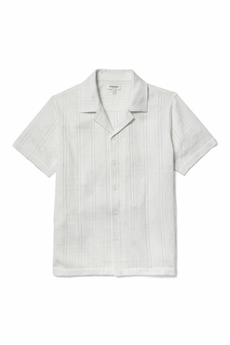 Stretch Pointelle Cabana Shirt, Alternate, color, CLOUD DANCER