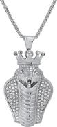 HMY JEWELRY Stainless Steel Simulated Diamond Cobra Pendant Necklace