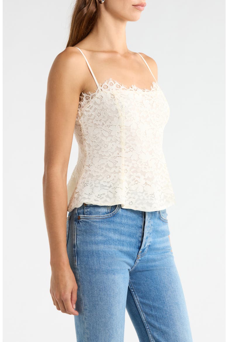 Ari Peplum Lace Camisole, Alternate, color, GARDENIA