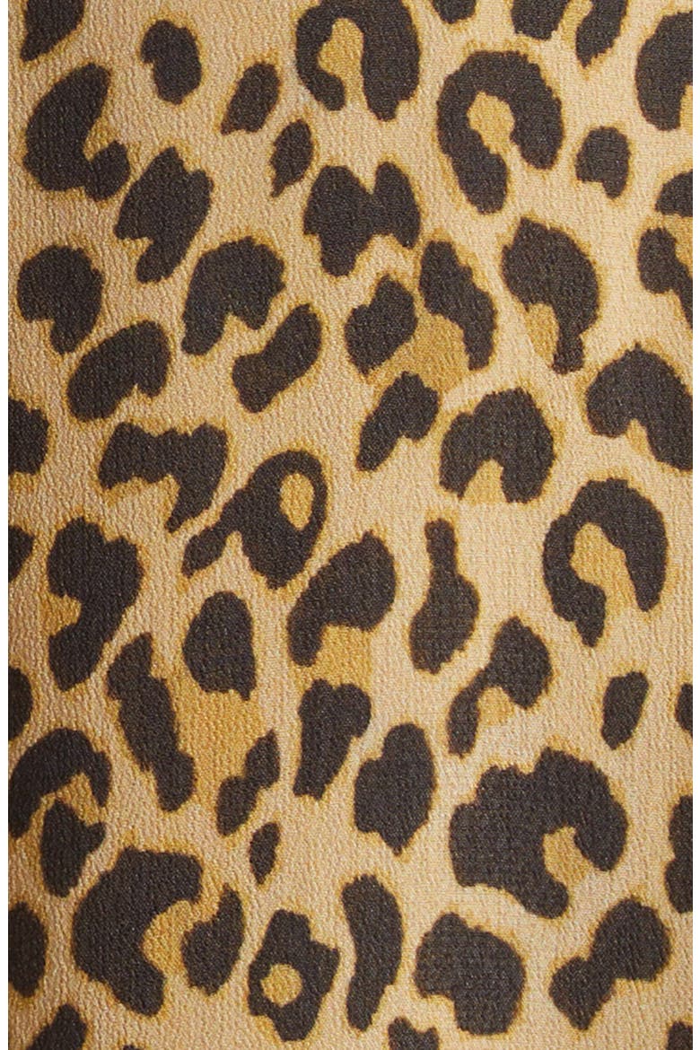 Paisley Leopard Spot Belted Long Sleeve Shirtdress, Alternate, color, DARK BROWN