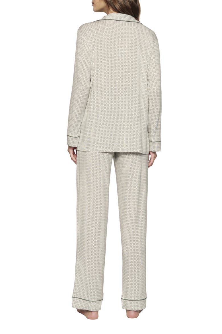 Gisele Printed Long Pajamas, Alternate, color, GEO MOD DESERT SAGE/