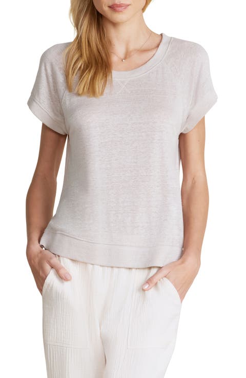 Linen Raglan Sleeve Sleep Shirt