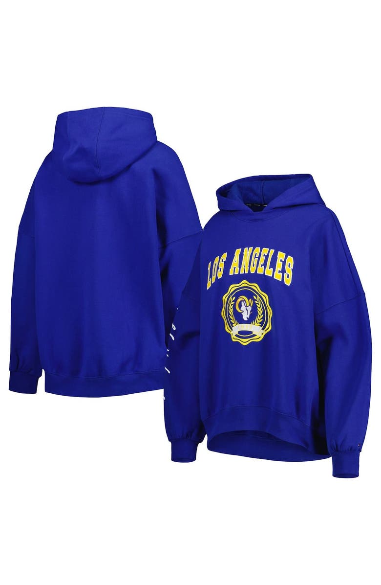 Tommy Hilfiger Women's Tommy Hilfiger Royal Los Angeles Rams Becca Drop Shoulder Pullover Hoodie, Main, color, Royal