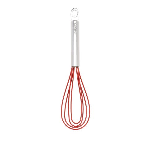 8-Inch Silicone Flat Whisk, Red