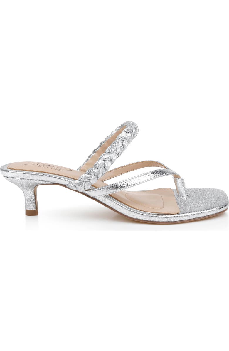 Jewel Badgley Mischka Nadya Kitten Heel Flip Flop, Alternate, color, Silver Metallic