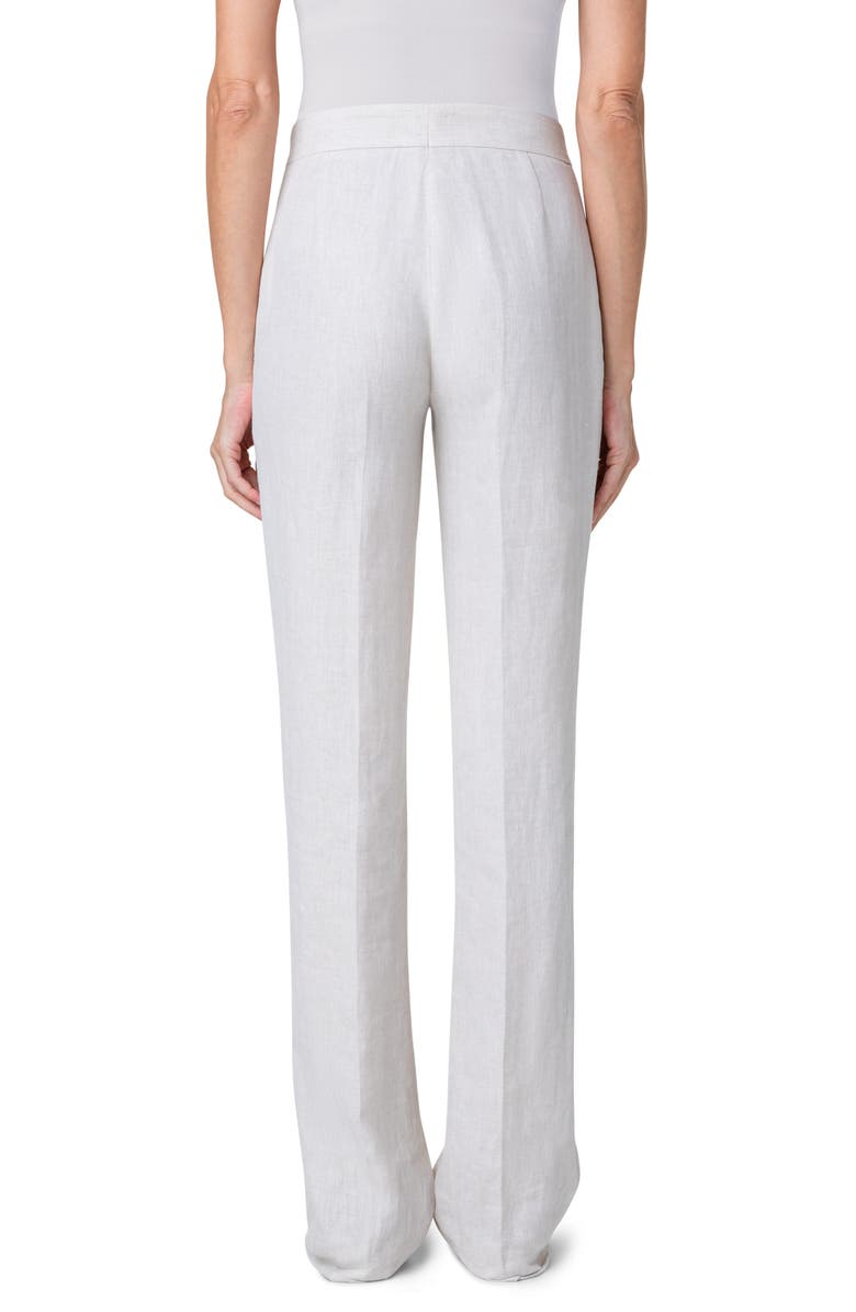 Akris Carl High Waist Linen Herringbone Pants, Alternate, color,