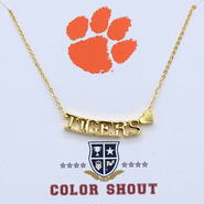 Color Shout Clemson University Gold Heart Necklace