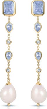 Ettika Gleaming Cubic Zirconia Linear Earrings