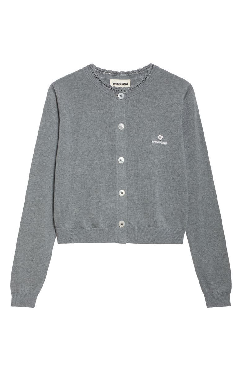 Shushu/Tong Logo Stitch Silk & Cashmere Cardigan, Alternate, color, 