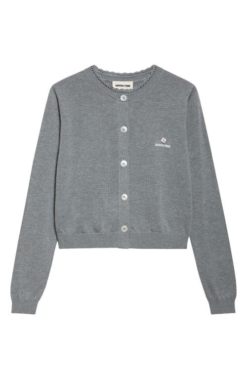 Shop Shushu-tong Shushu/tong Logo Stitch Silk & Cashmere Cardigan In Grey