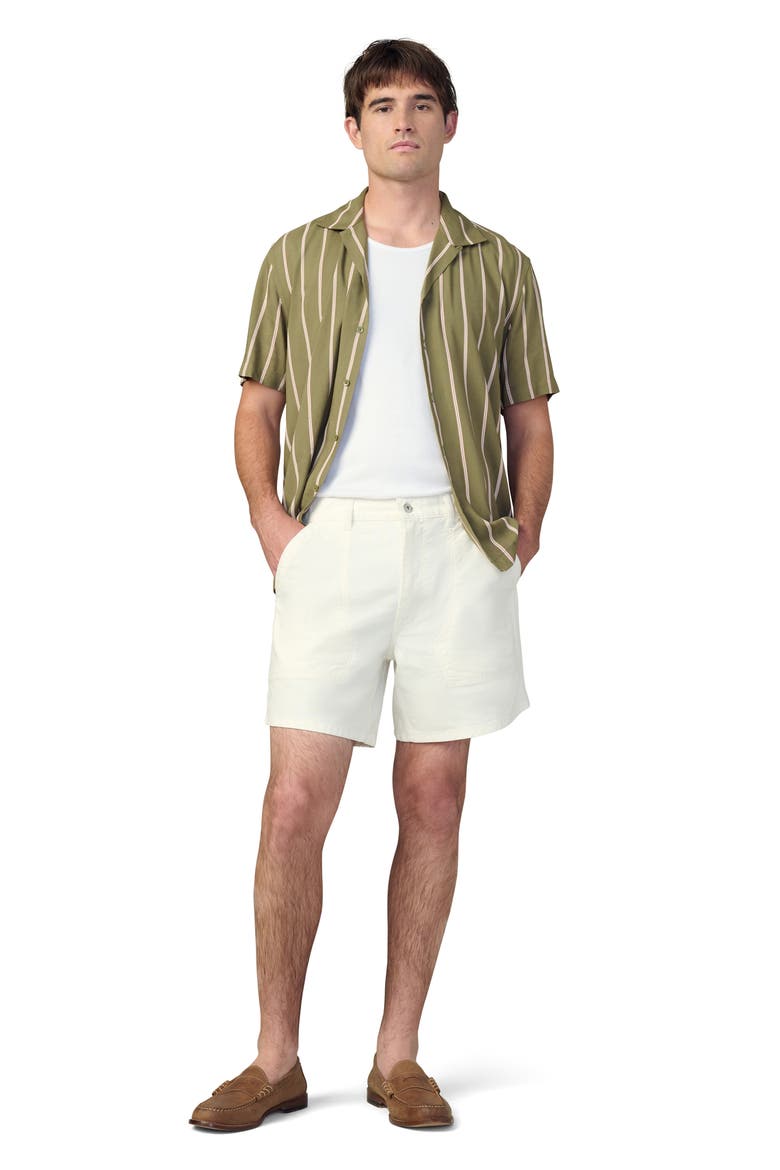 Stripe Camp Shirt, Alternate, color, OLIVE STRIPE