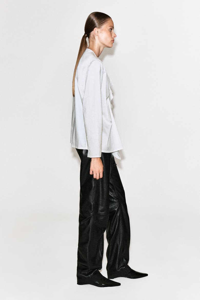 Ruffled Cotton Blouse, Alternate, color, WHITE