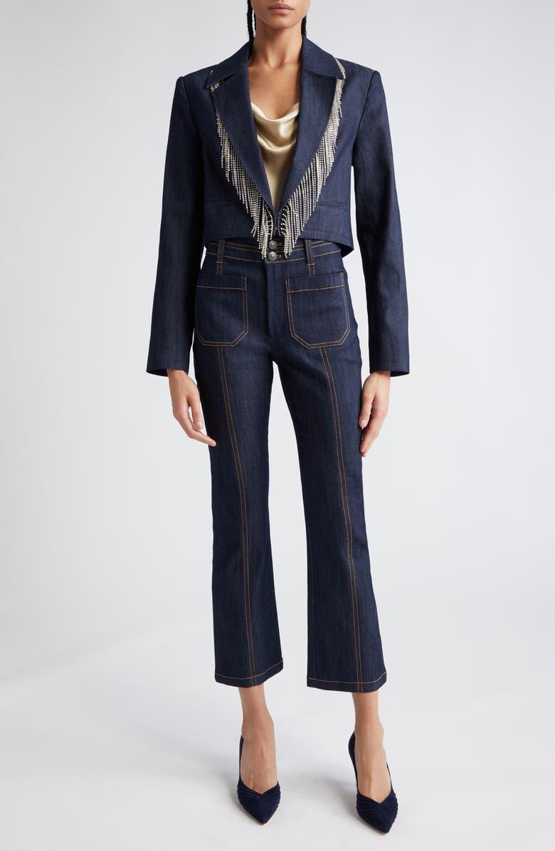 Cinq à Sept Dorothea Flare Jeans, Alternate, color, Indigo