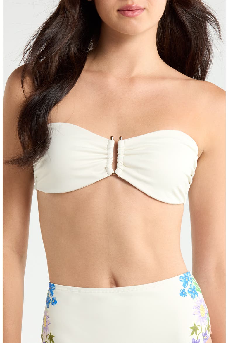 Rothy Convertible Bandeau Bikini Top, Main, color, IVORY/ MULTI