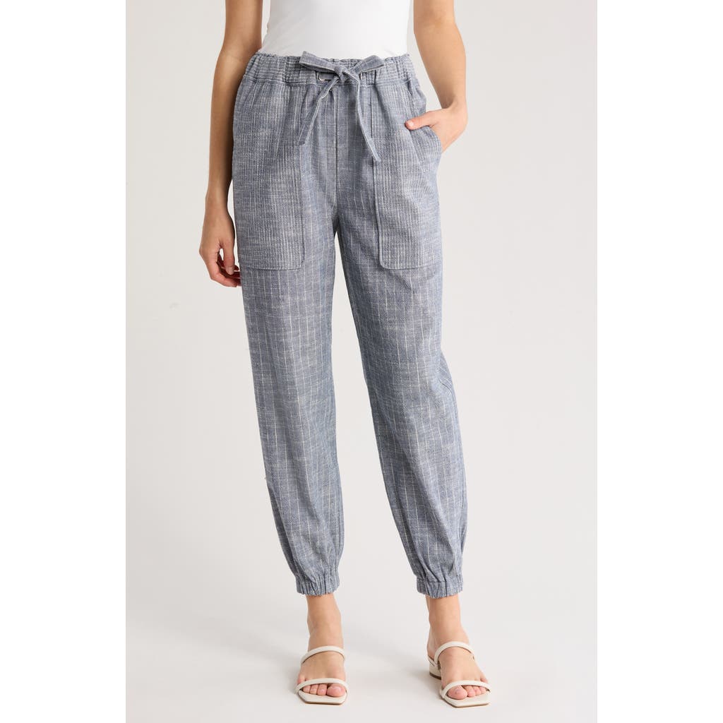 JAMES PERSE RAMY BROOK EMERALD PINSTRIPE JOGGERS