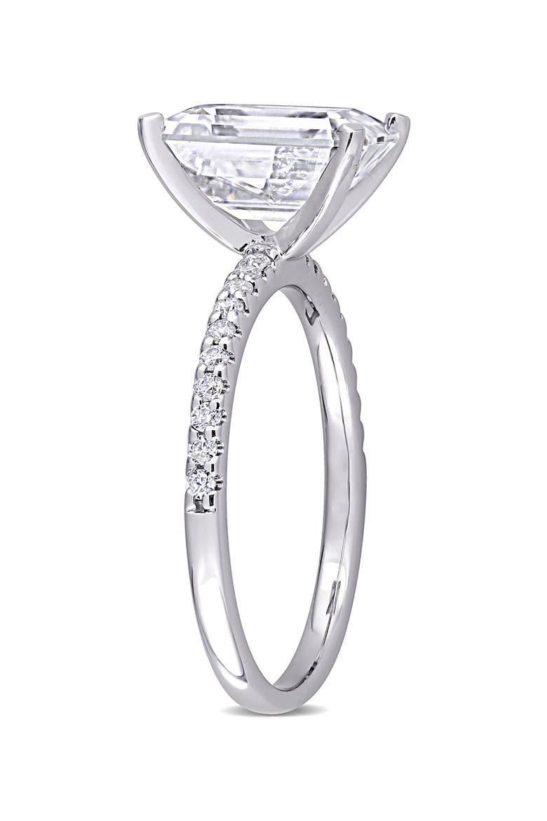 10K White Gold Created Moisannite Engagement Ring, Alternate, color, WHITE