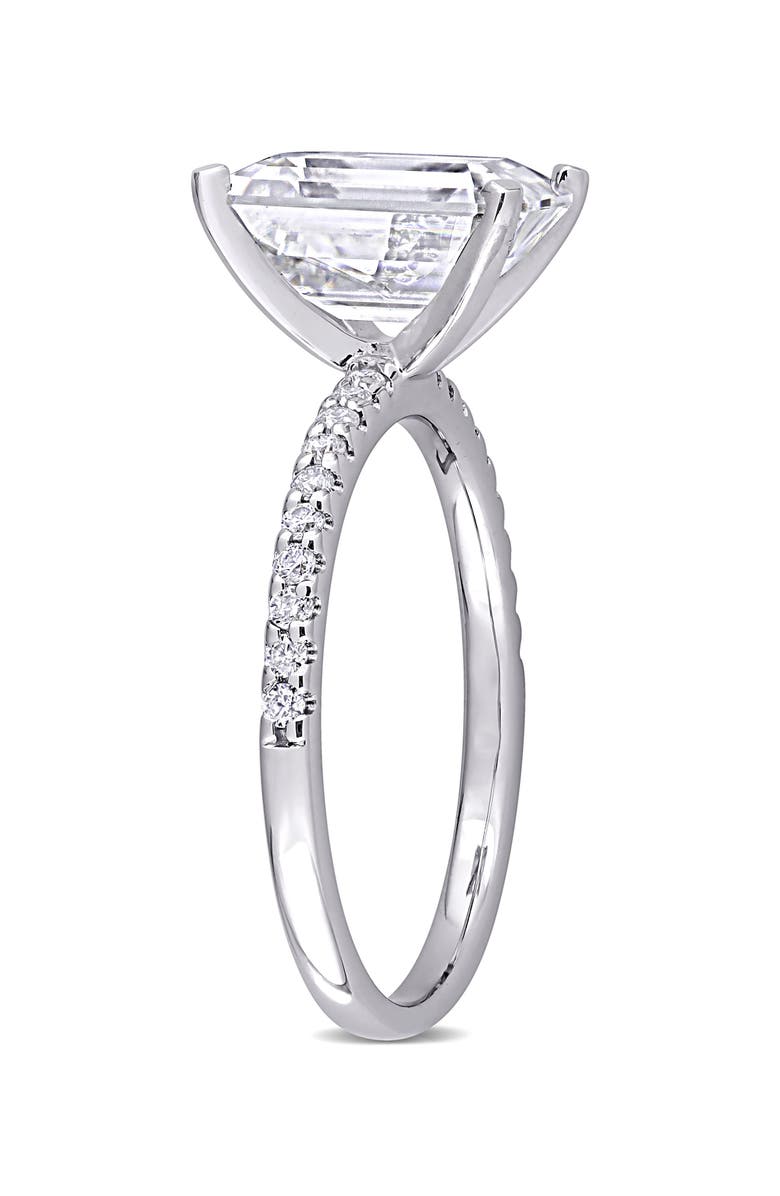 DELMAR 10K White Gold Created Moisannite Engagement Ring, Alternate, color, White