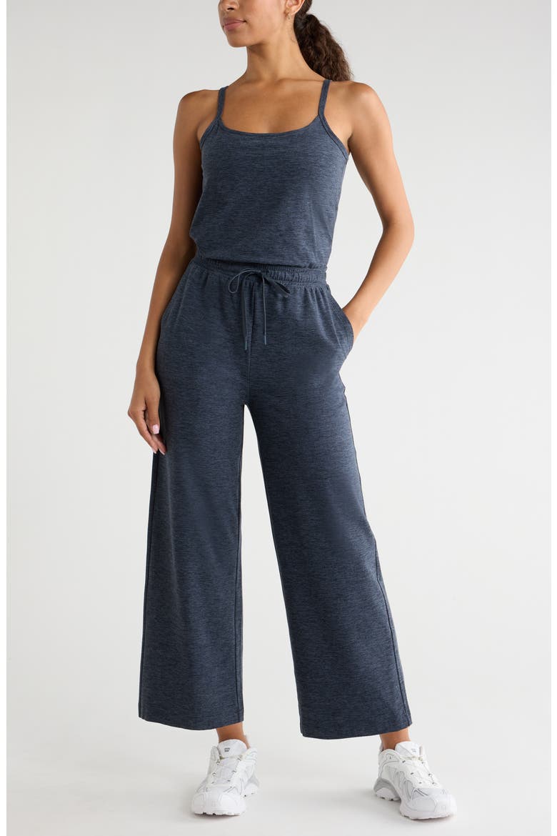 Restore Soft Wide Leg Jumpsuit, Main, color, NAVY ARMADA MELANGE