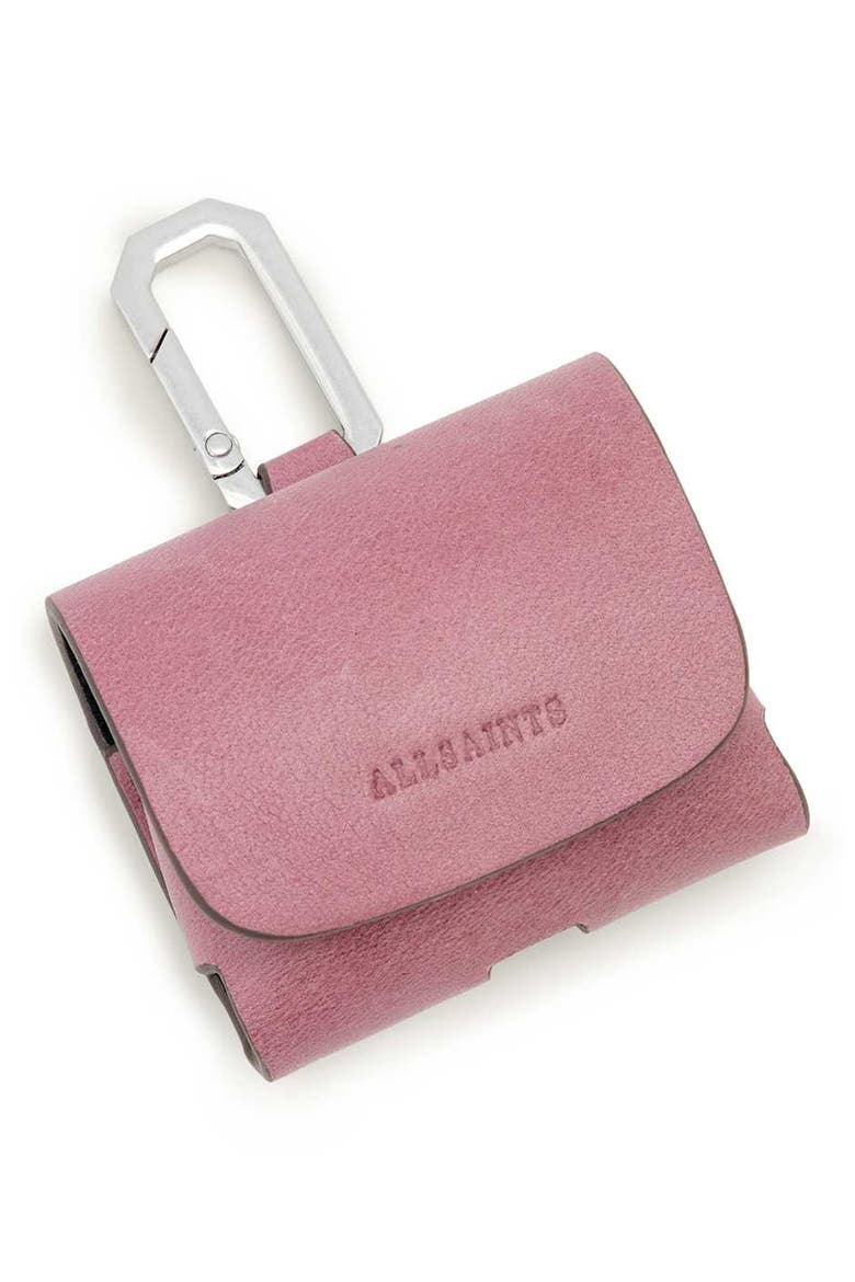 Hex Leather AirPod Case, Alternate, color, RASPBERRY PINK