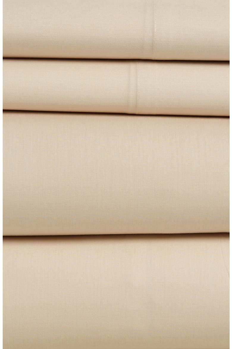 Cotton Percale 4-Piece Bed Sheet Set, Alternate, color, TURTLEDOVE