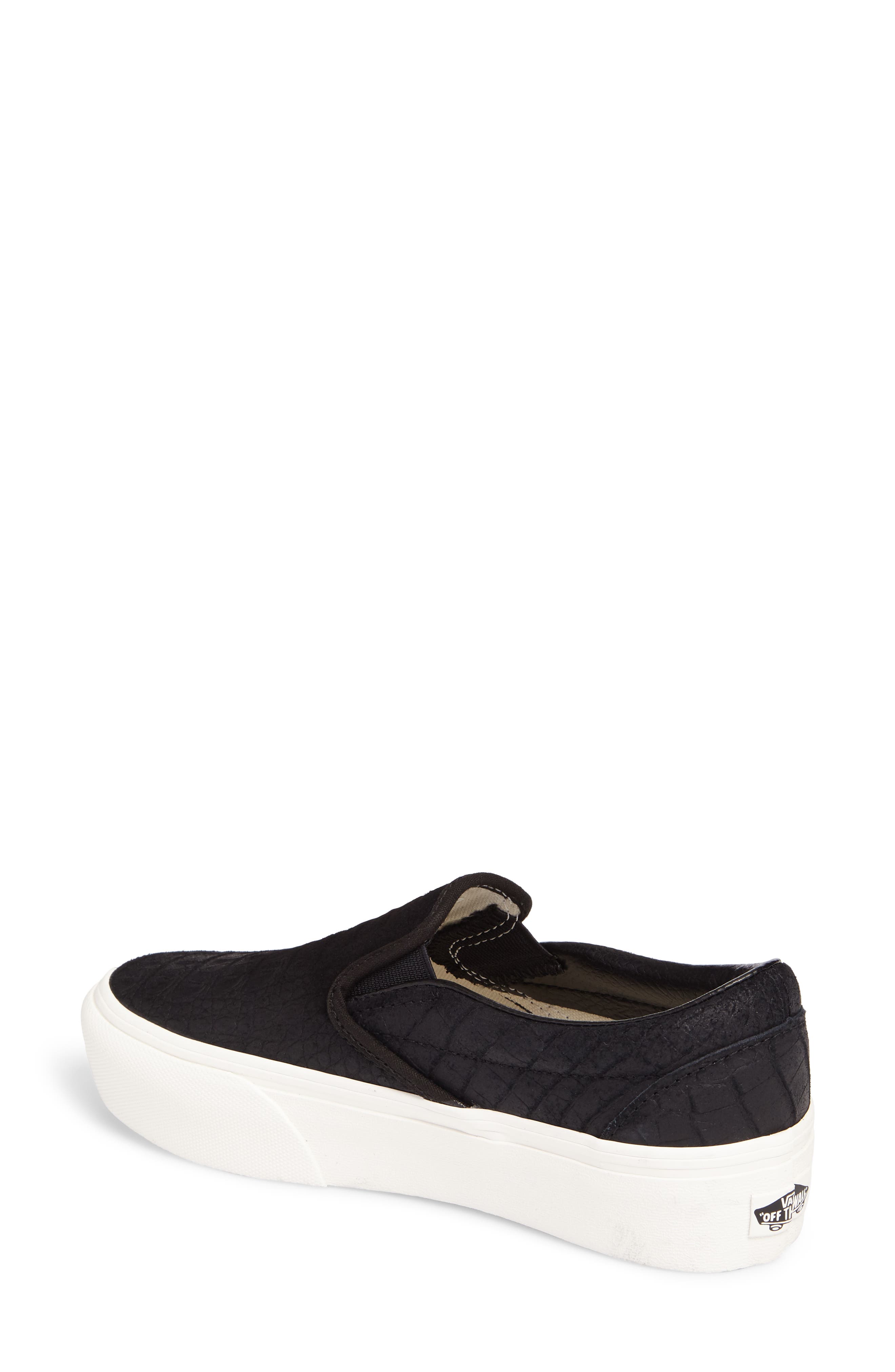 Platform Slip-On Sneaker, Alternate, color, BLACK/ BLANC DE BLANC