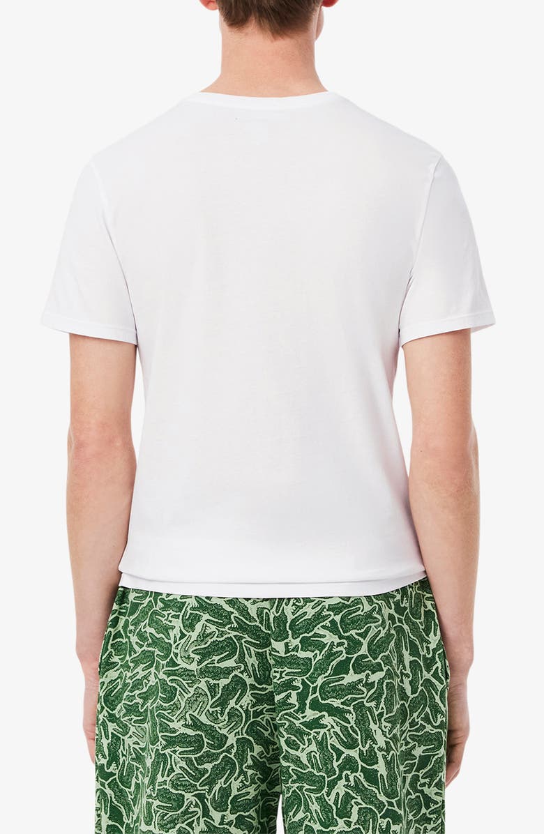 Lacoste 3-Pack Cotton V-Neck T-Shirts, Alternate, color, 001 White