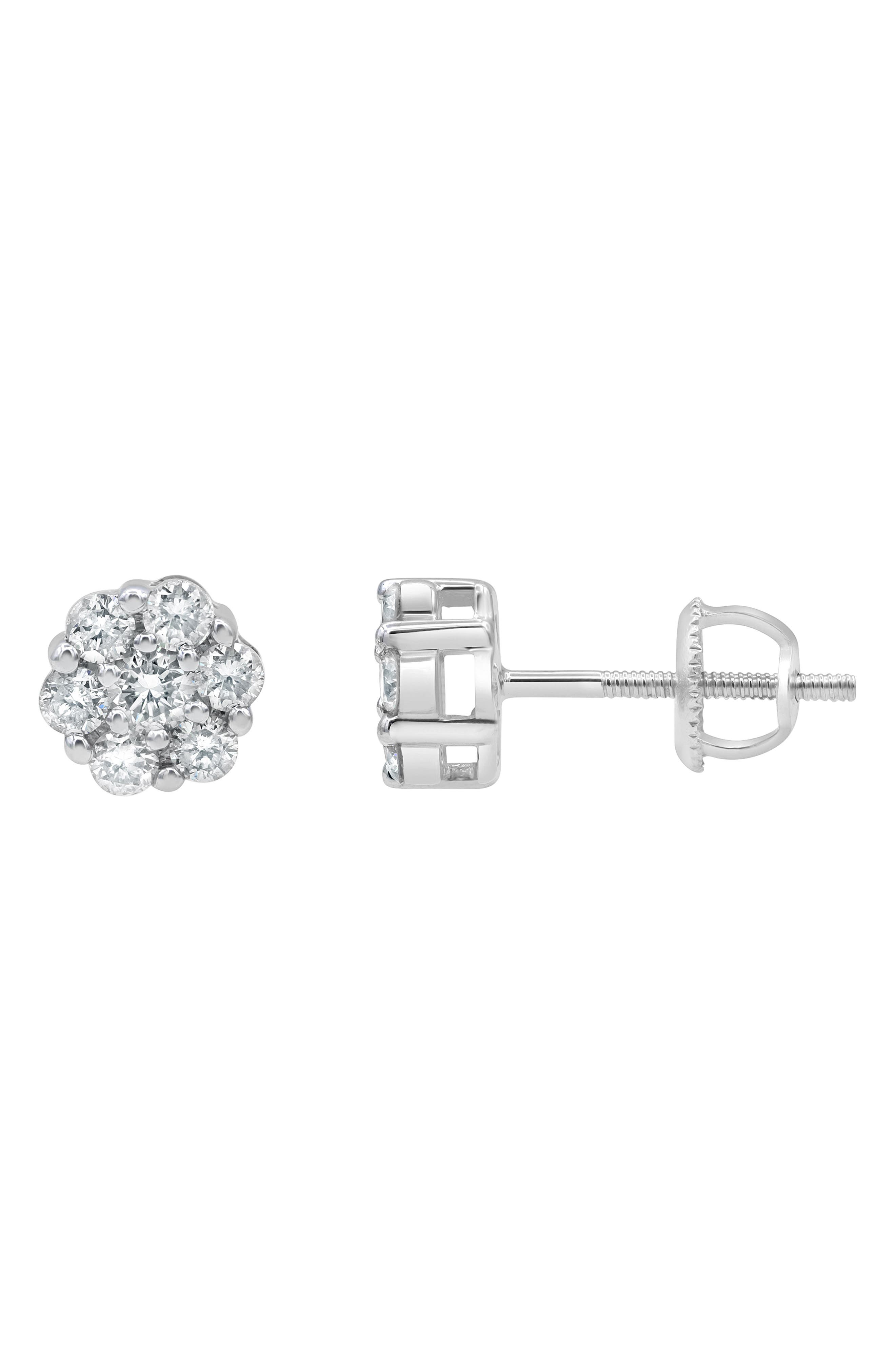 LuvMyJewelry Lab Grown Diamond Floral Cluster Stud Earrings