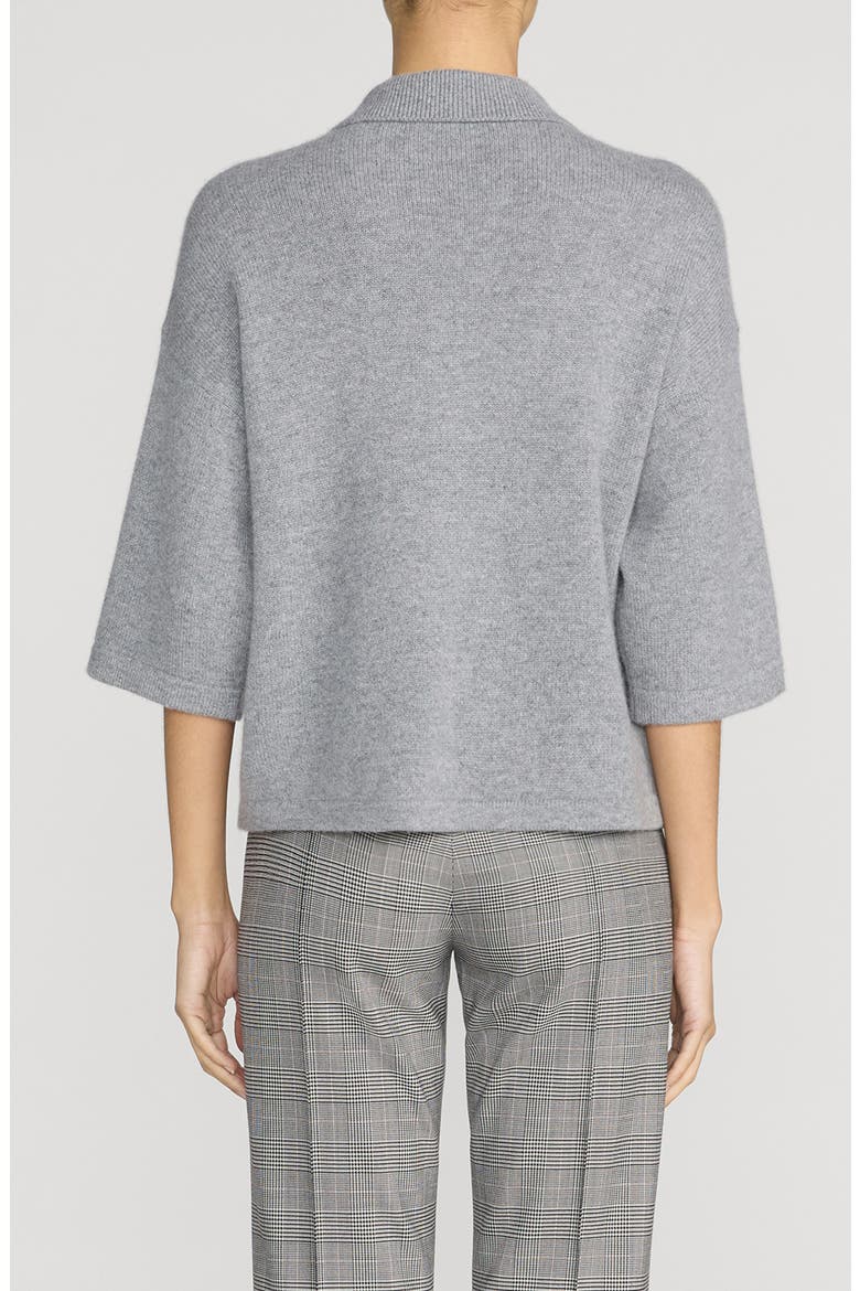 The Academy Cashmere Polo Sweater, Alternate, color, GRAPHITE GREY