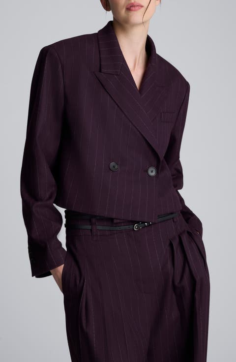 Double Breasted Crop Boyfriend Blazer