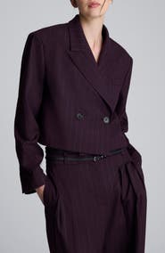 Kenneth Cole Double Breasted Crop Boyfriend Blazer