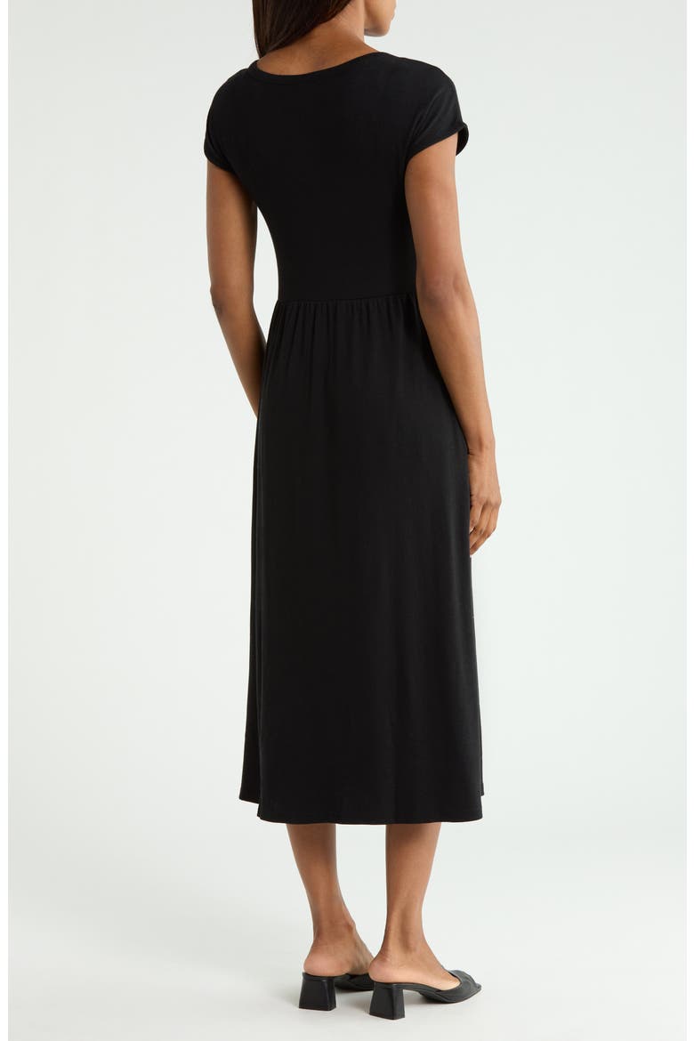 Henley Midi Dress, Alternate, color, BLACK