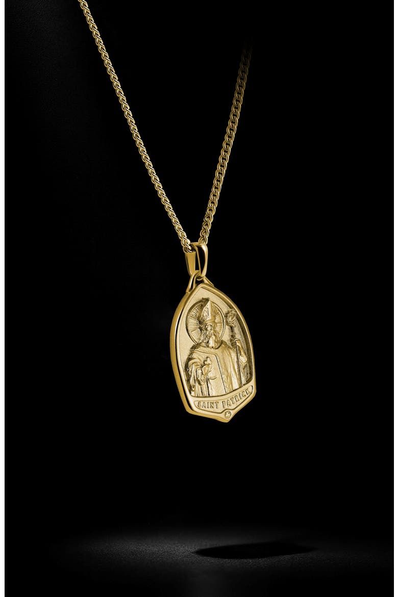 Men's St. Patrick Pendant Necklace, Alternate, color, GOLD
