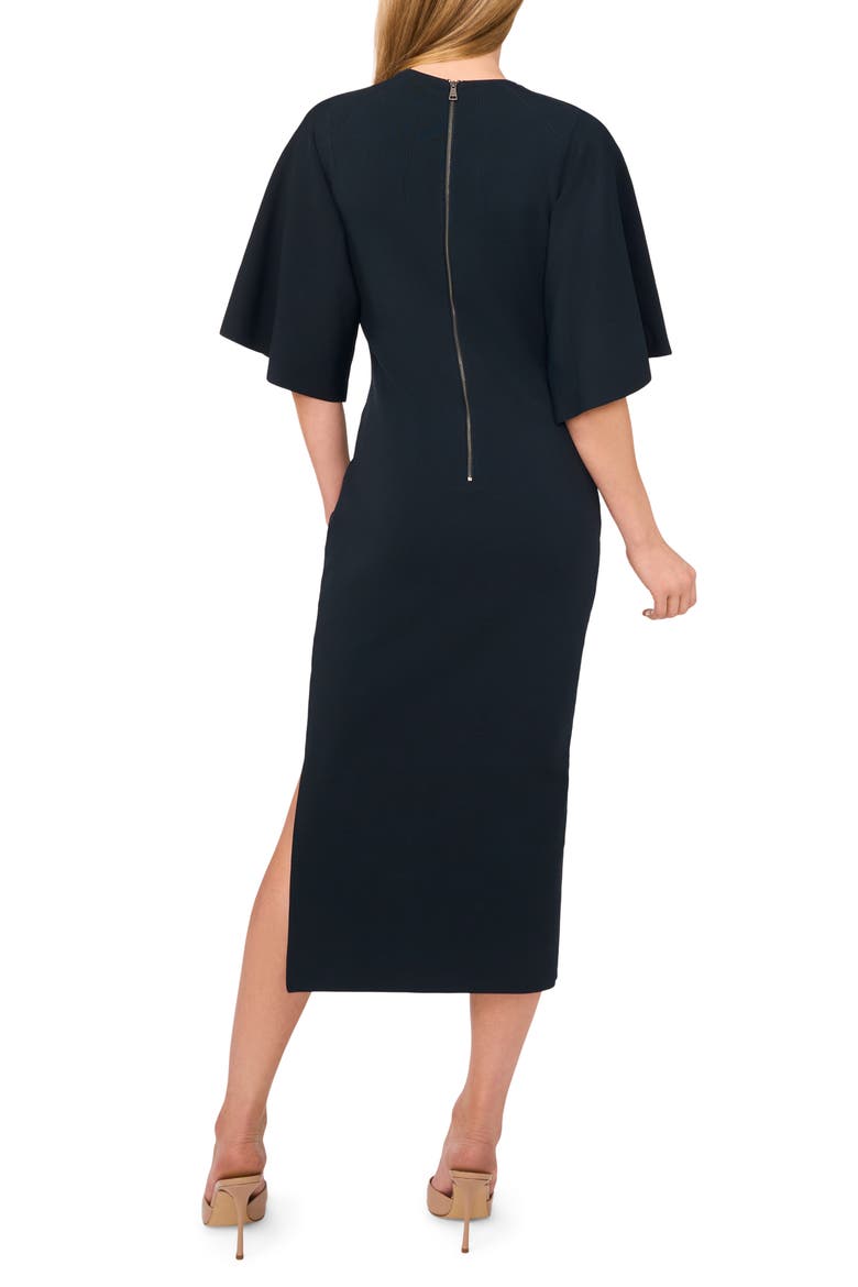 Flare Sleeve Midi Dress, Alternate, color, FOREST RIVER