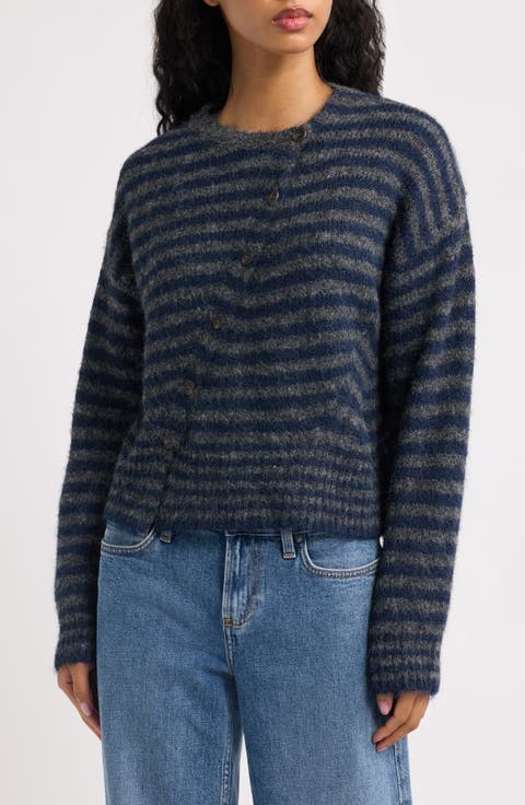 Asymmetric Stripe Cardigan