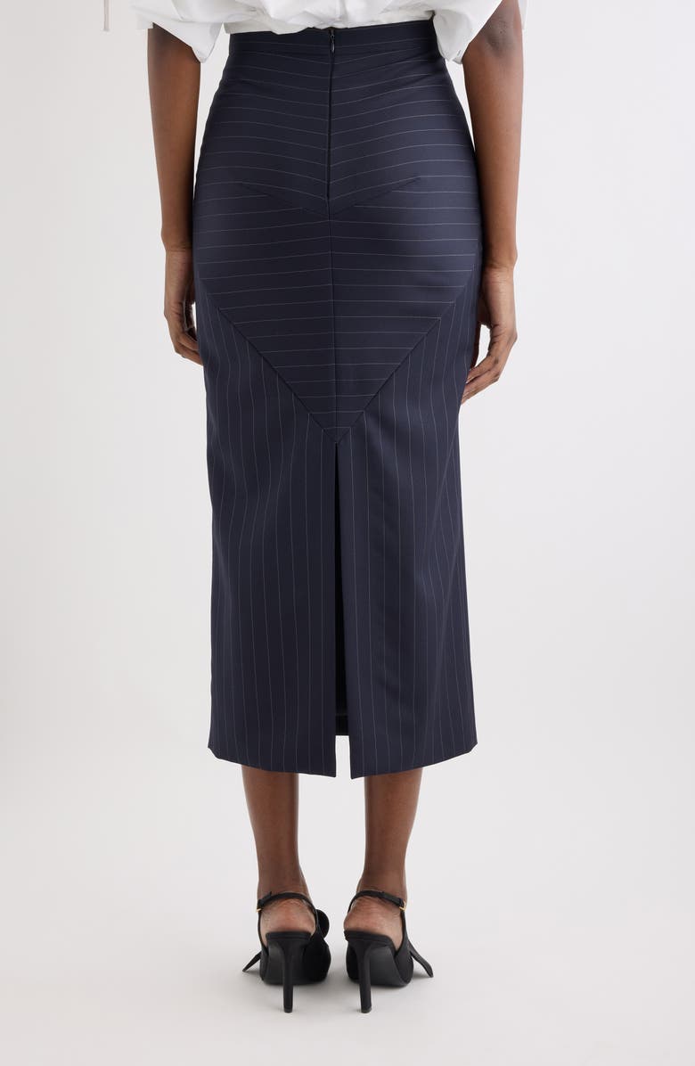 Givenchy Pinstripe Wool Pencil Midi Skirt, Alternate, color, Dark Navy