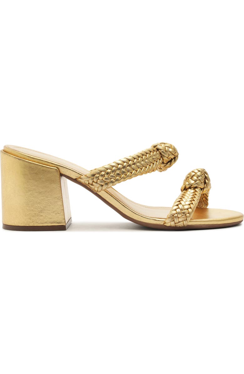 Arezzo Remy Block Heel Sandal, Alternate, color, Gold
