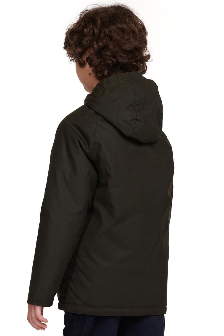 Kids' Beaufort Waxed Hooded Jacket, Alternate, color, OLIVE