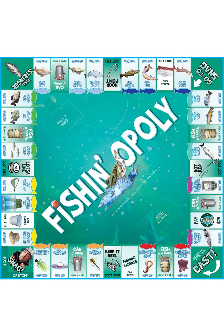 Fishin'Opoly Monopoly Board Game, Alternate, color, Multicolored