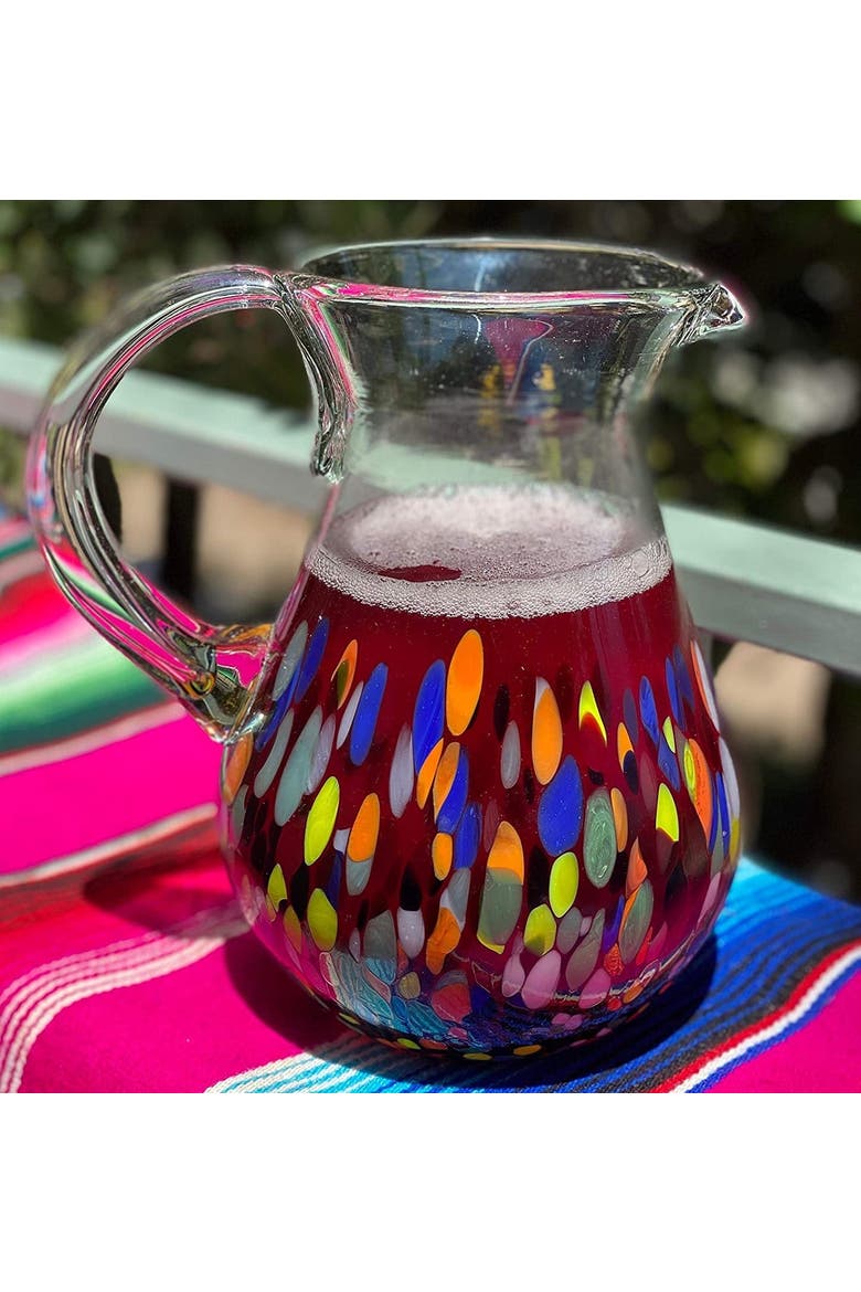 Confetti Carmen Design Glass Pitcher, Alternate, color, Confetti