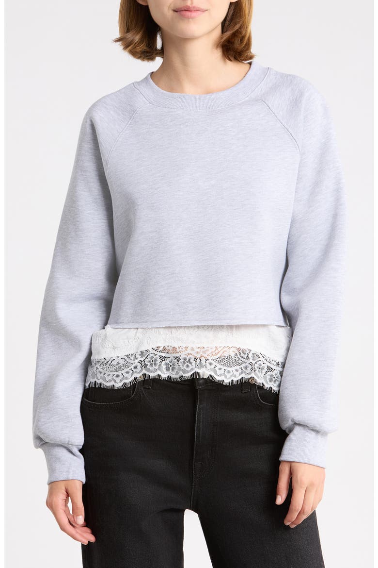 Raglan Cropped Sweatshirt, Main, color, HEATHER GREY
