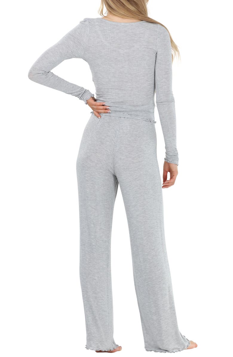 Honeydew Dreamland Lounge Rib Pajamas, Alternate, color, Heather Grey