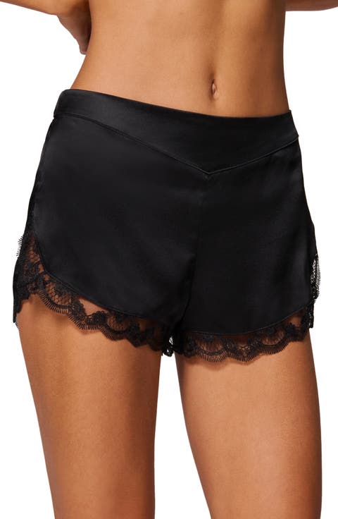 Love Me Lace Trim Silk Blend Shorts