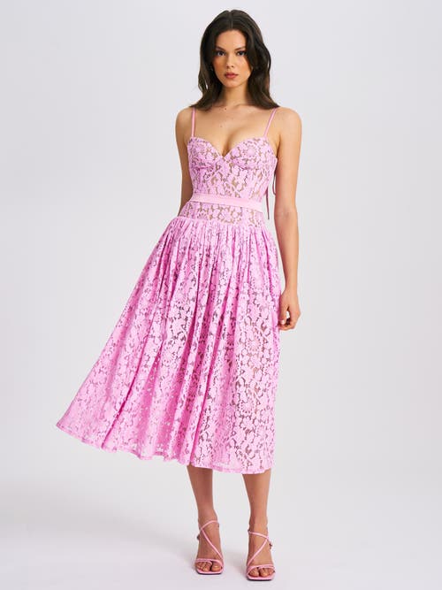 Miss Circle Women Lorena Pink Lace Drop Waist Midi Sundress In Pink