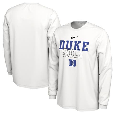 White Duke Blue Devils 2023 On Court Bench Long Sleeve T-Shirt