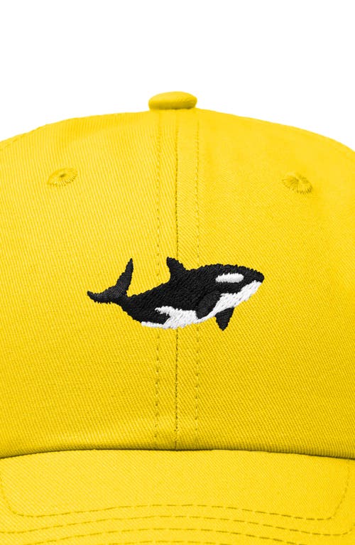 Dalix Killer Whale Embroidered Dad Hat In Gold