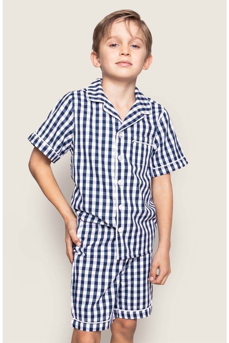 Gingham Short Pajamas, Alternate, color, NAVY